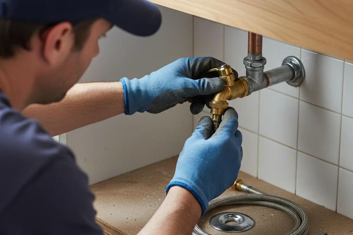 Shutoff valve and fitting work during Emergency Plumbing in Fairton
